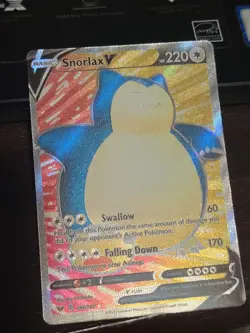 Pokemon TCG Snorlax V Sword & Shield Base Set 197/202 Holo Full Art - Image 4