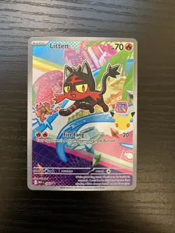 Litten 044 First Partner Illustration Collection Promo Pokemon English NM MEP - Image 1