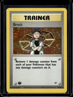Pokemon Gym Heroes Brock (15) 1st Edition Holo 15/132 - Image 1