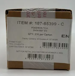 Pokemon TCG SV04 Scarlet & Violet Paradox Rift Booster Box Case SEALED NEW - Image 1