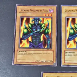Yugioh - 3x Unknown Warrior of Fiend - SDK-017 - LP/NM - Vintage - Common - 2002 - Image 3