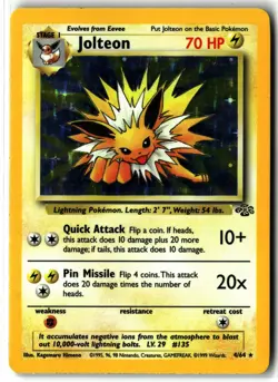 Jolteon ⭐ 4/64 Holo Rare Jungle 1999 Pokemon NM/LP - Image 1