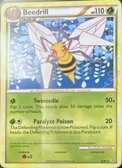 Beedrill 12/95 Rare HGSS Unleashed Pokemon Lightly Played - Image 1