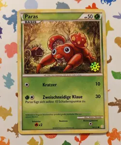 Pokemon TCG Paras 76/123 *German* Snowflake Stamp Calendar Promo HGSS 2010 - Image 1