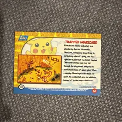 Topps Pikachu's Vacation Trapped Charizard- First Movie #51 LP BLUE LABEL RARE - Image 2