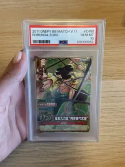 PSA 10 2011 One Piece BB Match V. 11 #C450 Carddass Roronoa Zoro POP 9 - Image 1