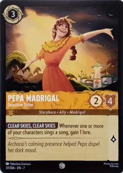 37/204 PEPA MADRIGAL SENSITIVE SISTER EN7 COMMON DISNEY LORCANA CARD - Image 1