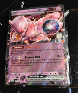 Team Rocket's Mewtwo Ex 216 Pokemon TCG S&V Black Star Promo FOIL HOLO card - Image 1