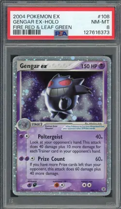 PSA 8 Gengar ex EX Fire Red & Leaf Green 108/112 Holo Pokemon Card B8 - Image 1