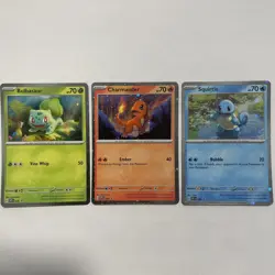 POKEMON 151 Promo Card Set Charmander, Bulbasaur & Squirtle 46/47/48 - Image 1