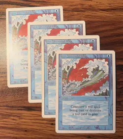 4X MTG Blue Elemental Blast Revised Edition LP+/NM- Playset X4 - Image 1
