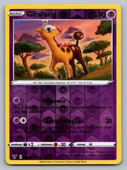 Pokemon TCG SWSH04: Vivid Voltage Girafarig 065/185 Reverse Holo - Image 1