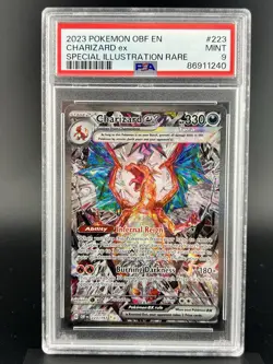 2023 POKEMON OBSIDIAN FLAMES SIR CHARIZARD EX 223/197 PSA 9 - Image 1