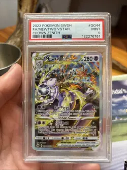 2023 Pokemon SWSH Crown Zenith #GG44 FA/ Mewtwo VSTAR PSA 9 MINT - Image 1