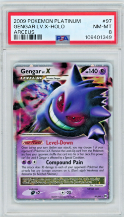 2009 Pokemon Platinum Arceus Gengar LV.X 97/99 Holo PSA 8 - Image 1