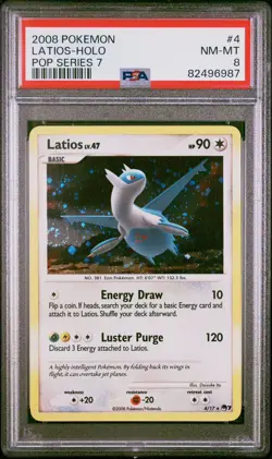 Pokemon Pop Series 7 - Latias & Latios Holo Sequential PSA 8 - Holo Swirl! - Image 3