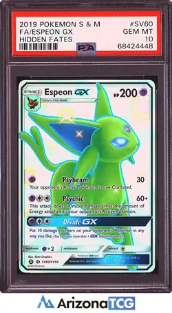 Pokemon 2019 Shiny Espeon GX SV60 Shiny Vault Hidden Fates GEM MINT PSA 10 - Image 1
