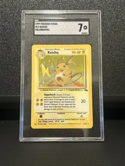 1999 Pokemon Fossil Raichu Holo Rare NEAR MINT 14/62 - Image 1