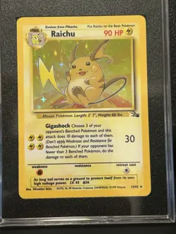 1999 Pokemon Fossil Raichu Holo Rare NEAR MINT 14/62 - Image 2