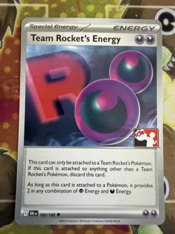 Team Rocket's Energy 182/182 Pokemon Play! Prize Pack Play Stamp Series 8 - Image 1