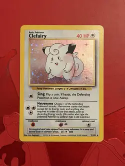 Pokemon Clefairy 5/102 Base Set Holographic English - Image 1