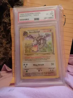 1999 POKEMON FOSSIL #1 AERODACTYL-HOLO PSA 6 - Image 1