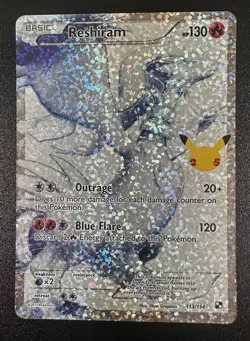 Reshiram 113/114 Full Art Holo Celebrations 25th NM Pokemon TCG - Image 2