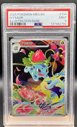 Ivysaur #134 Illustration Rare Mega Evolution PSA 9 Pokemon TCG - Image 1