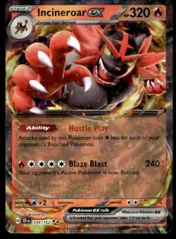 NM SV05: Temporal Forces Incineroar ex Double Rare 034/162 Pokemon TCG - Image 1