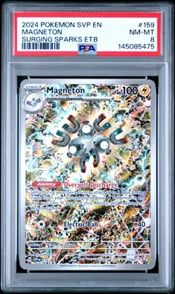 2024 POKEMON SVP EN-SV BLACK STAR PROMO #159 MAGNETON PSA 8 - Image 1