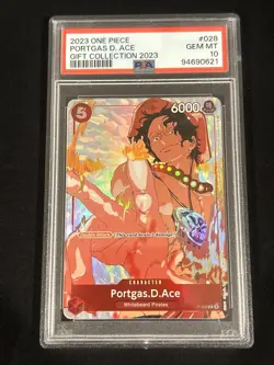 2023 One Piece Gift Collection 2023 #028 Portgas D. Ace PSA 10 GEM MINT - Image 1