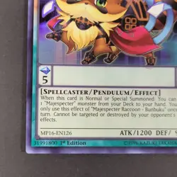 Yugioh TCG -1x Majespecter Raccoon Bunbuku - MP16-EN126 - 1st - Ultra Rare - NM - Image 4