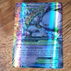 M Mewtwo EX Breakthrough Full Art Ultra Rare Holo 210 HP Pokemon Card 64/162 - Image 1