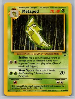 Metapod Base Set 2 #081/130 Common Pokemon Card - Image 1