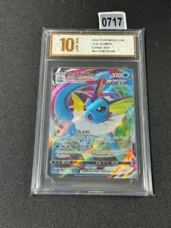 Pokemon Chinese TCG CARD Sword & Shield Vaporeon VMAX CS4ac 027/132 RRR Grade 10 - Image 1