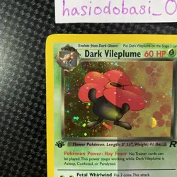 Pokemon TCG Dark Vileplume 13/82 1st Edition Holo Rare WOTC Card LP Condition - Image 2