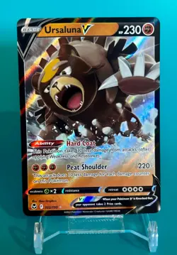 Ursaluna V #102 Pokemon Card - Silver Tempest 102/196 NM Holo Rare Full Art TCG - Image 1