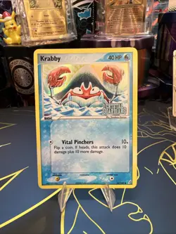 Pokemon TCG Krabby Reverse Holo Stamped Card 54/100 EX Crystal Guardians - Image 1