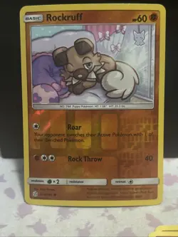 Rockruff - 123/236 - Reverse Holo - Cosmic Eclipse - Pokemon - NM/M - Image 1