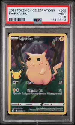 2021 POKEMON CELEBRATIONS #005 FULL ART/PIKACHU PSA 9 - Image 1