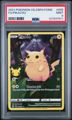 2021 POKEMON CELEBRATIONS #005 FULL ART/PIKACHU PSA 9 - Image 1
