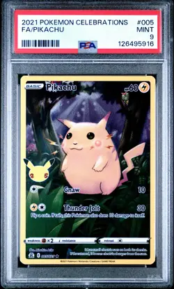 2021 POKEMON CELEBRATIONS #005 FULL ART/PIKACHU PSA 9 - Image 1