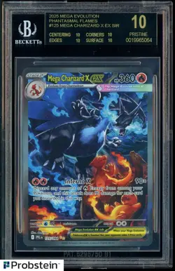 2025 POKEMON PFL EN-PHANTASMAL FLAMES 125 MEGA CHARIZARD X EX BGS 10 BLACK LABEL - Image 1