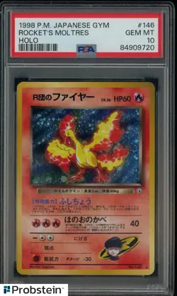 1998 Pokemon Japanese Gym #146 Rocket's Moltres Holo PSA 10 GEM MINT - Image 1