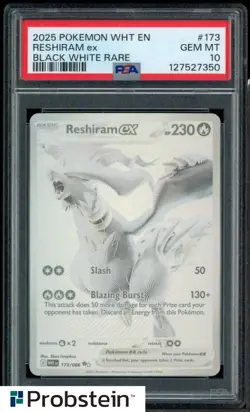 ​2025 Pokemon WHT EN Black White Rare #173 Reshiram Ex PSA 10 GEM MINT - Image 1