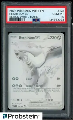 ​2025 Pokemon WHT EN Black White Rare #173 Reshiram Ex PSA 10 GEM MINT - Image 1