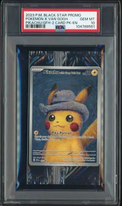 Pokemon Pikachu with Grey Felt hat Van Gogh 085 Graded Sealed Promo PSA 10 - Image 1