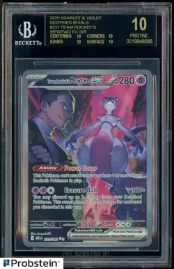 2025 Pokemon S&V Destined Rivals Team Rocket's Mewtwo ex #231 BGS 10 BLACK LABEL - Image 1