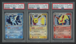 Lot (3) 2005 Pokemon Holon Research Twr 1st Ed Flareon Jolteon Vaporeon PSA 10 - Image 1