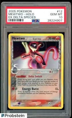 2005 Pokemon Ex Delta Species #12 Mewtwo Holo PSA 10 GEM MINT - Image 1